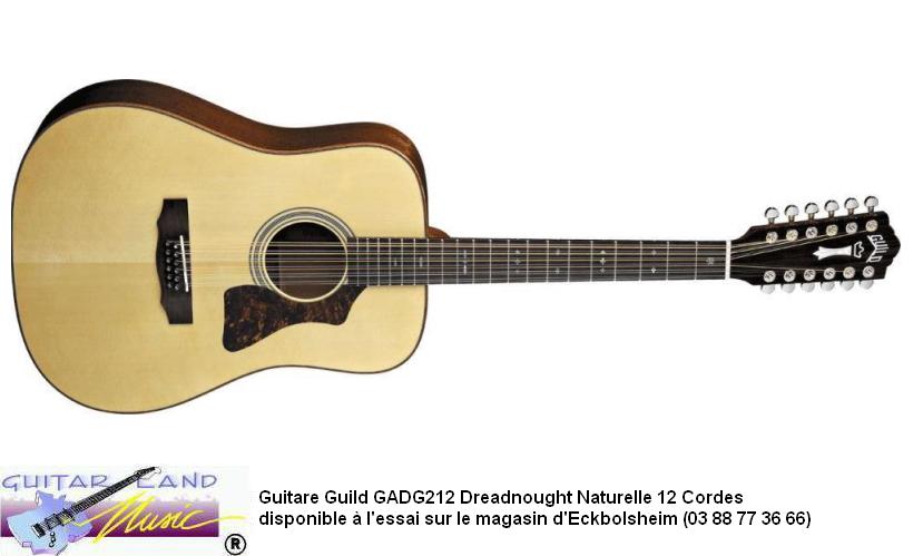 Guitare Guild GADG212 Dreadnought Naturel 12 Cordes